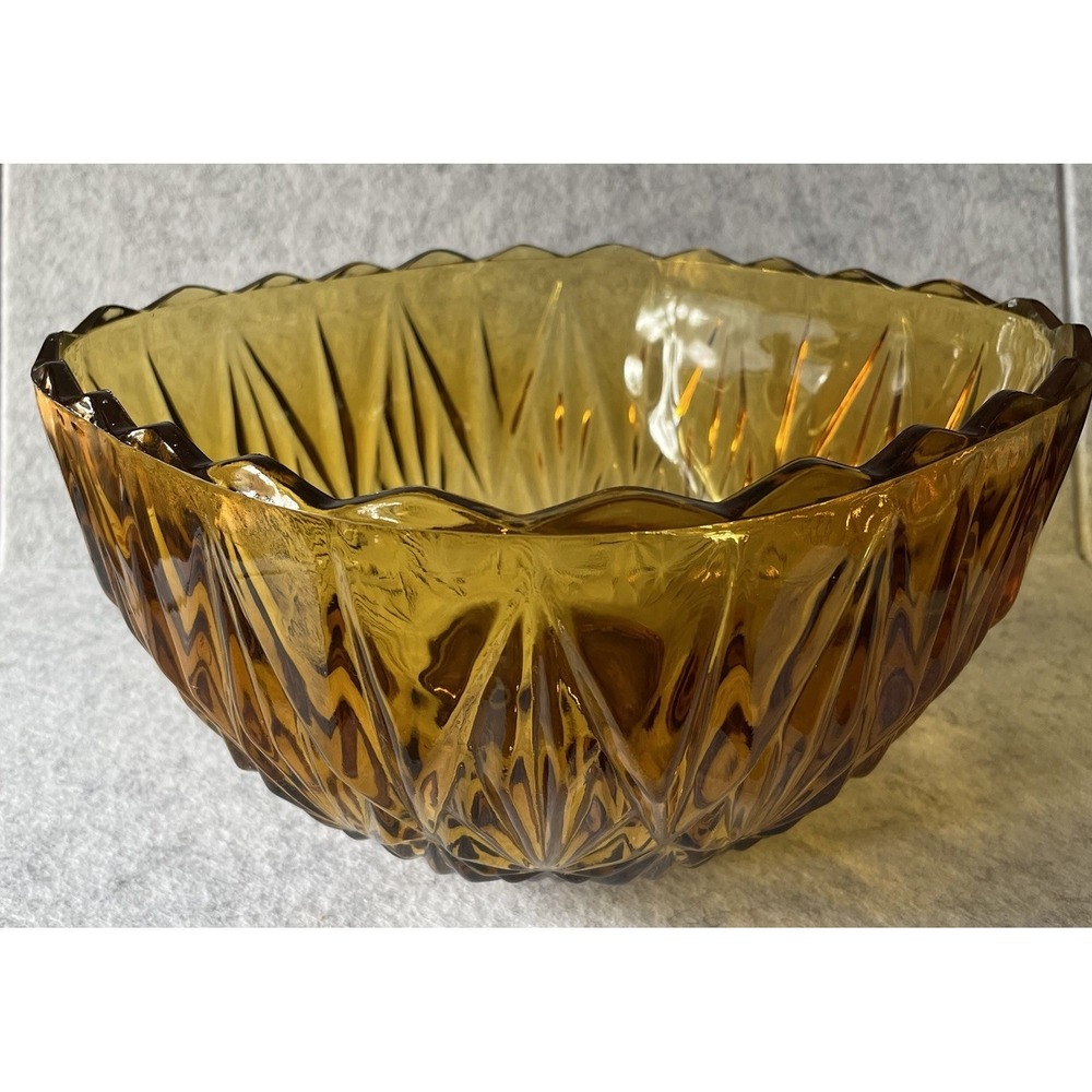 Hazel Atlas Williamsport Gold Glass Punch Bowl Set w/ Cups, 26 Piece Service - Picture 11 of 12